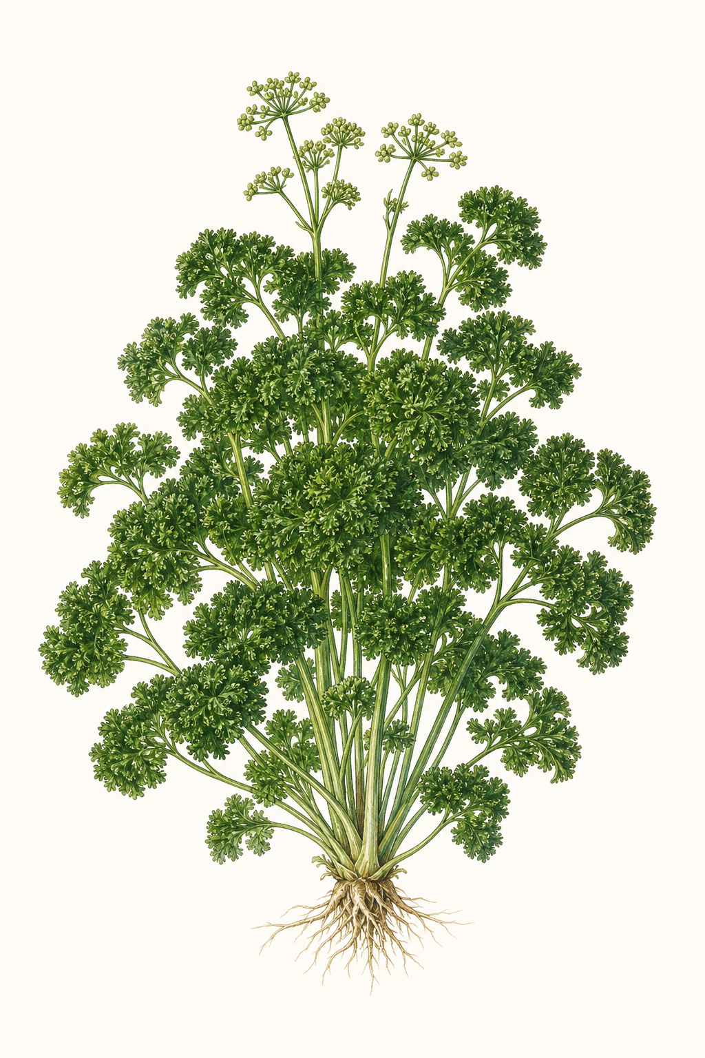 Botanical illustration of Moss Curled