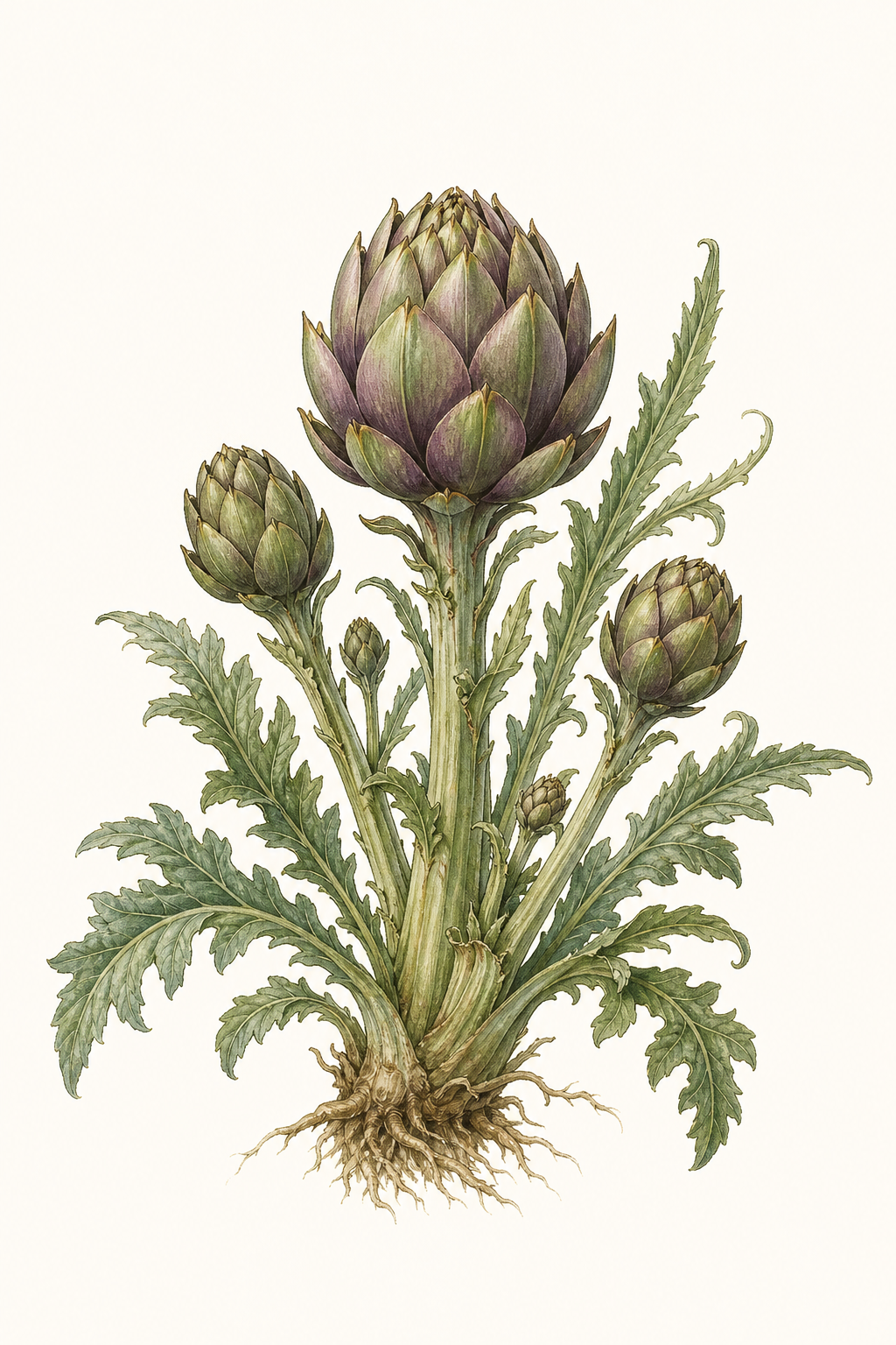Botanical illustration of Baby Artichoke