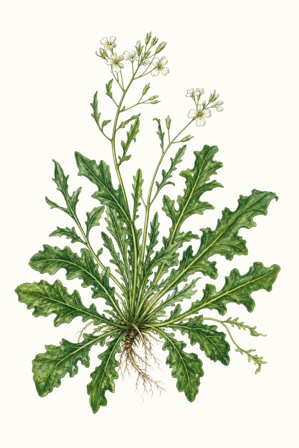 Botanical illustration of Arugula 'Wild'
