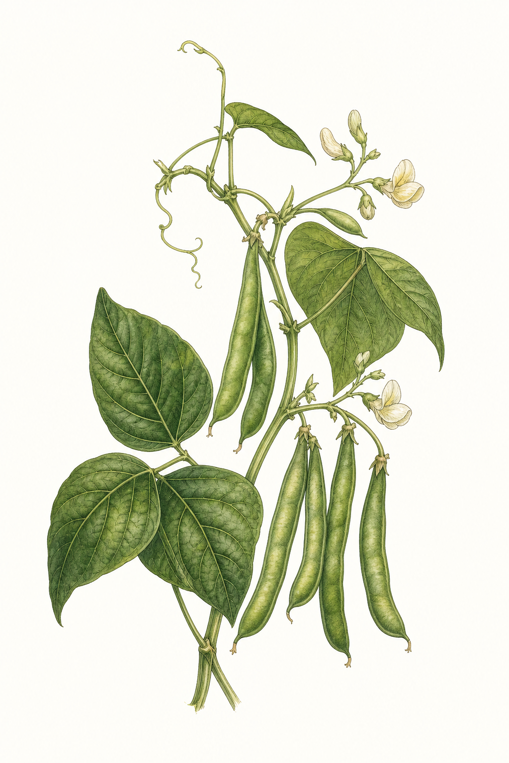 Botanical illustration of Purple Podded Shelling