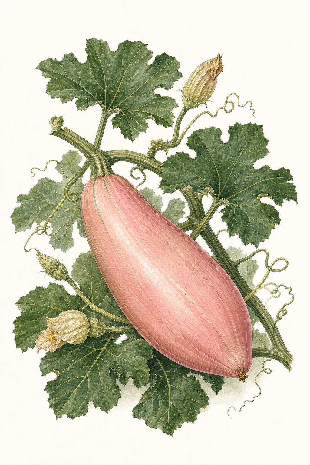 Botanical illustration of Banana Pink Jumbo