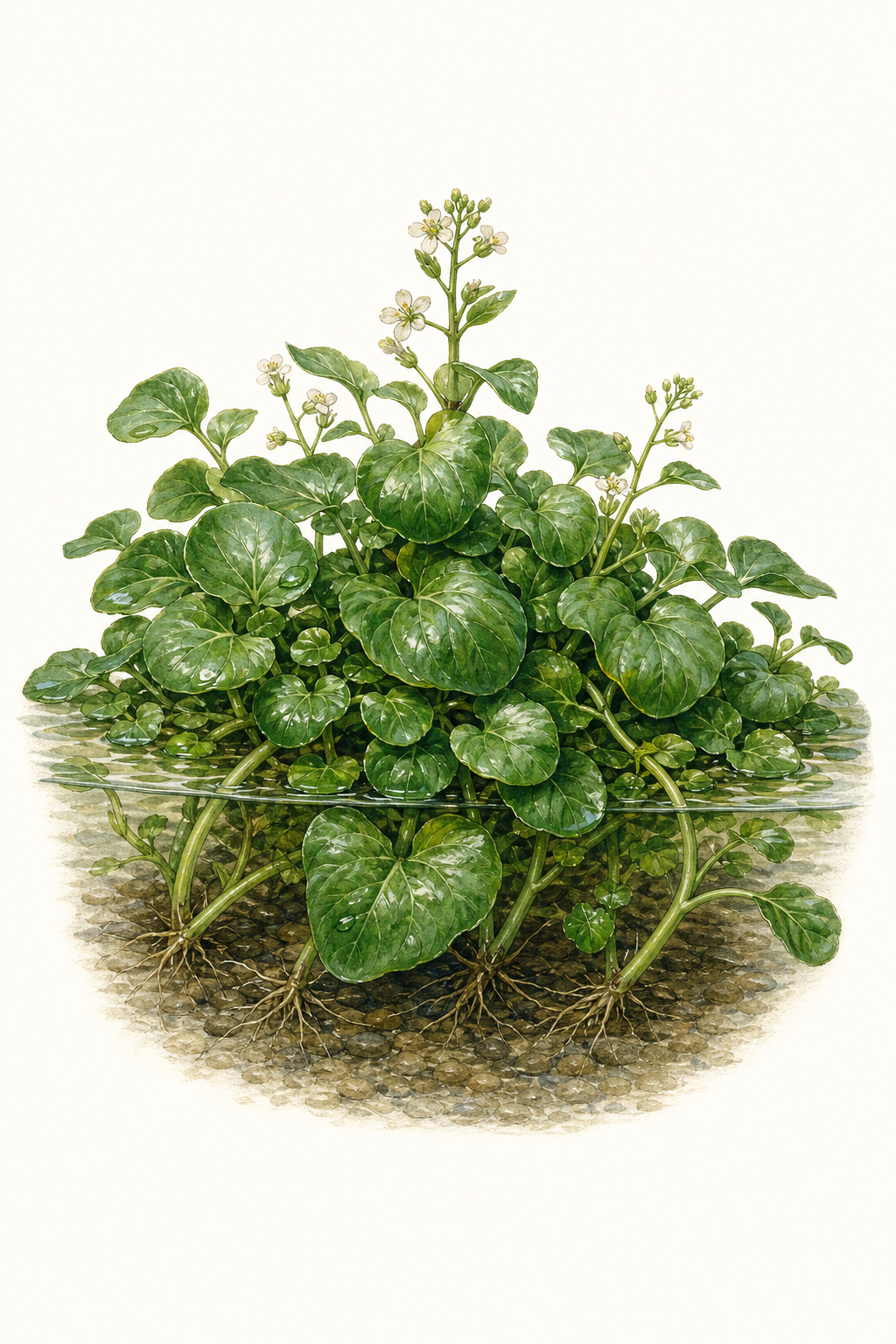Botanical illustration of Aqua Large Leaf