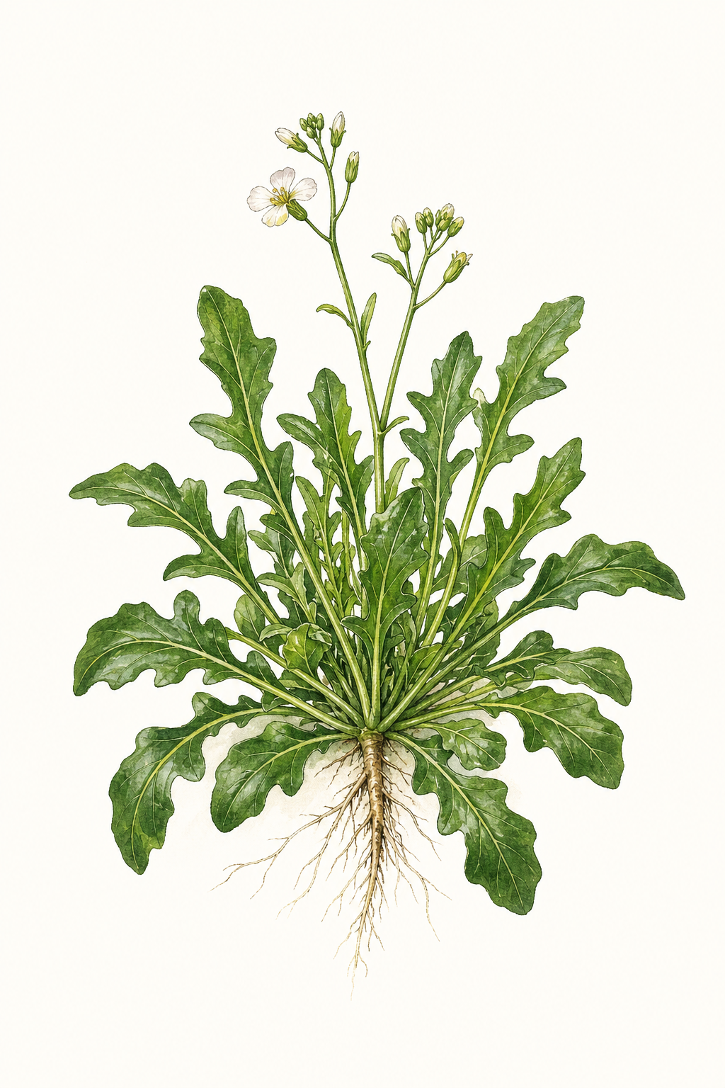 Botanical illustration of Arugula 'Baby Leaf'