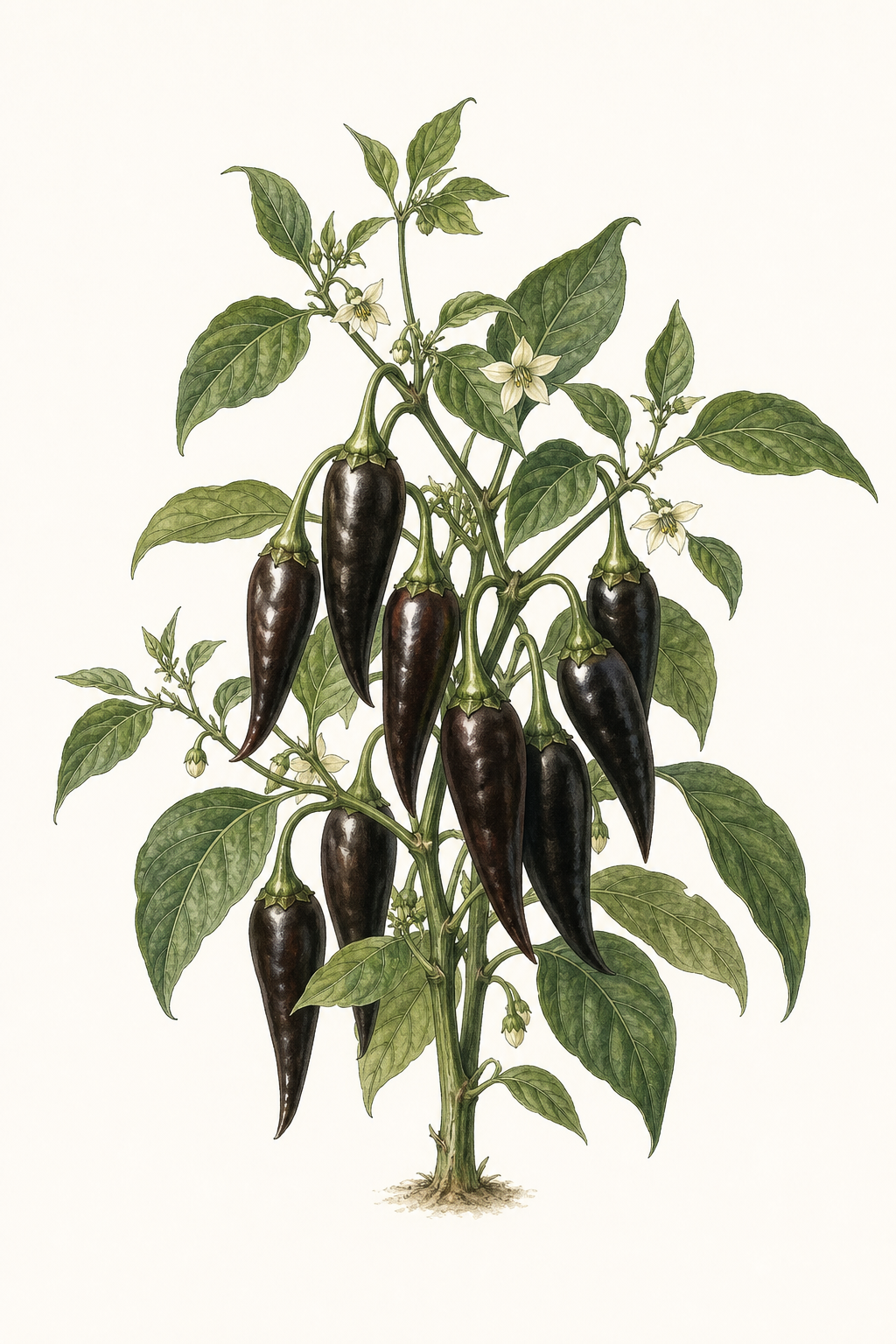 Botanical illustration of Black Hungarian