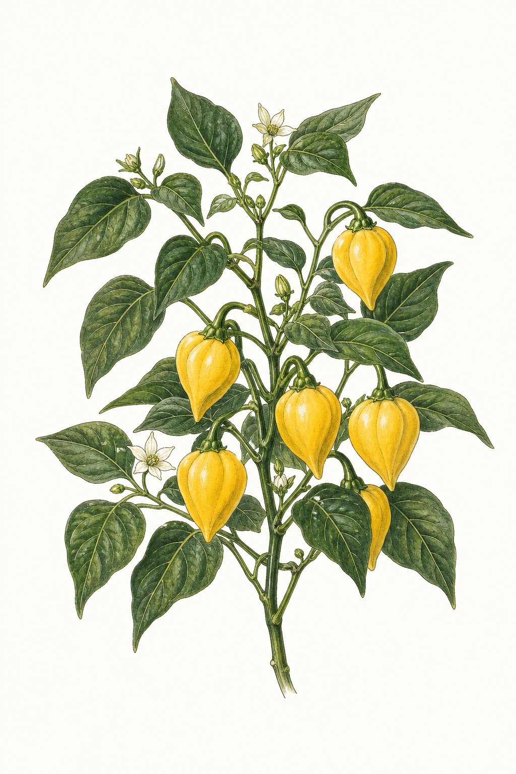 Botanical illustration of Yellow Peter Pepper