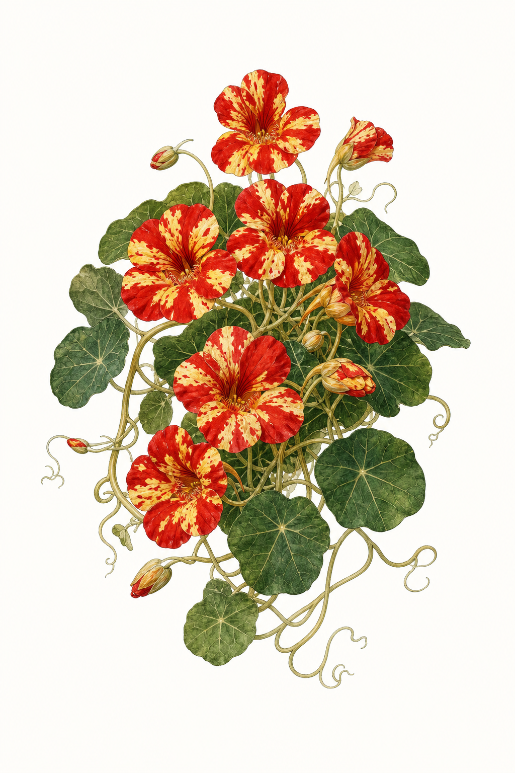 Botanical illustration of Ladybird Nasturtium