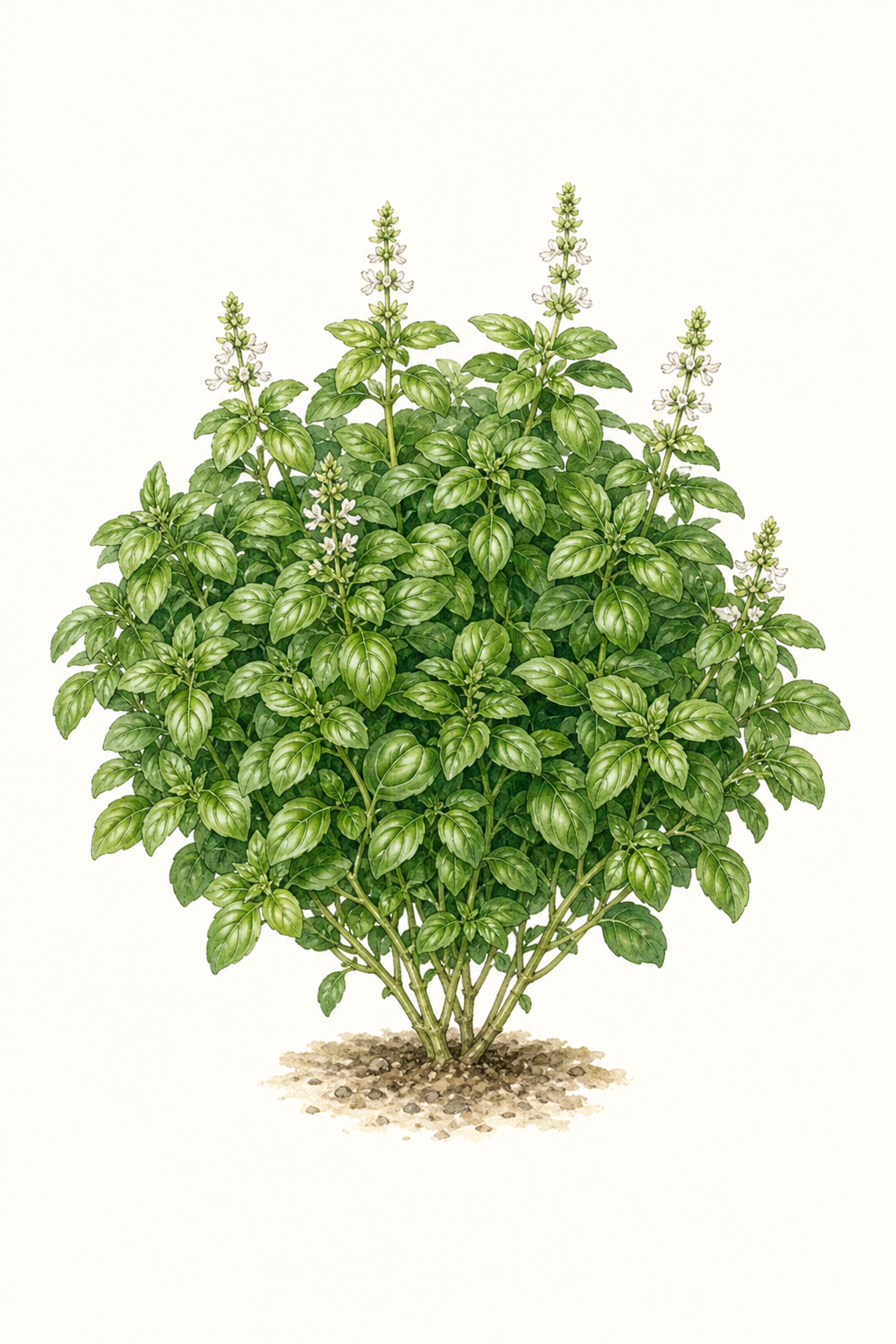 Botanical illustration of Piccolino Basil