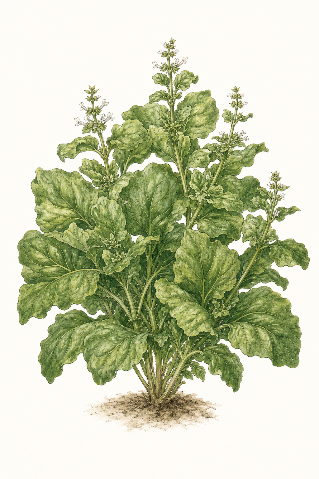 Botanical illustration of Lettuce Leaf Basil