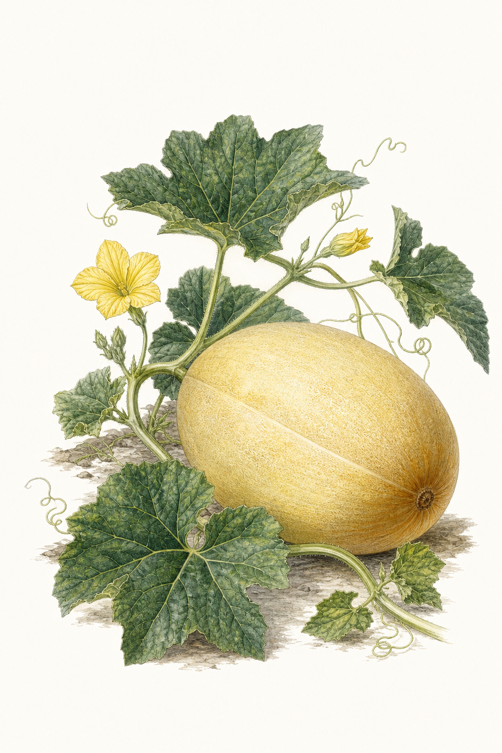 Botanical illustration of Bidwell Casaba