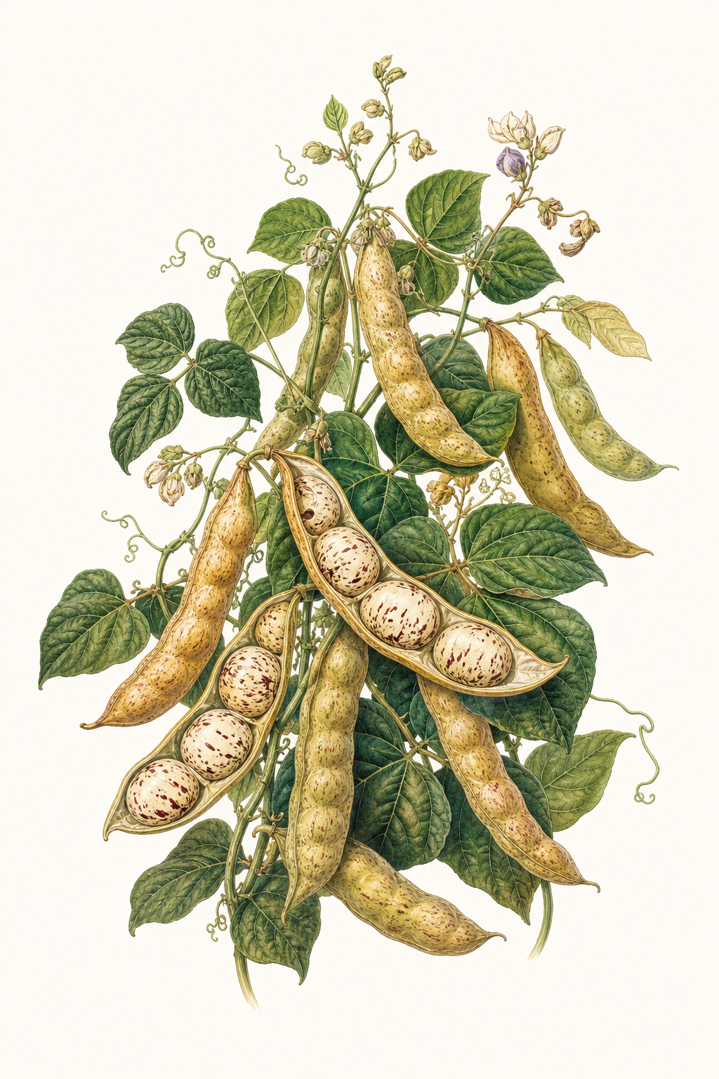 Botanical illustration of Giant Speckled Christmas Lima