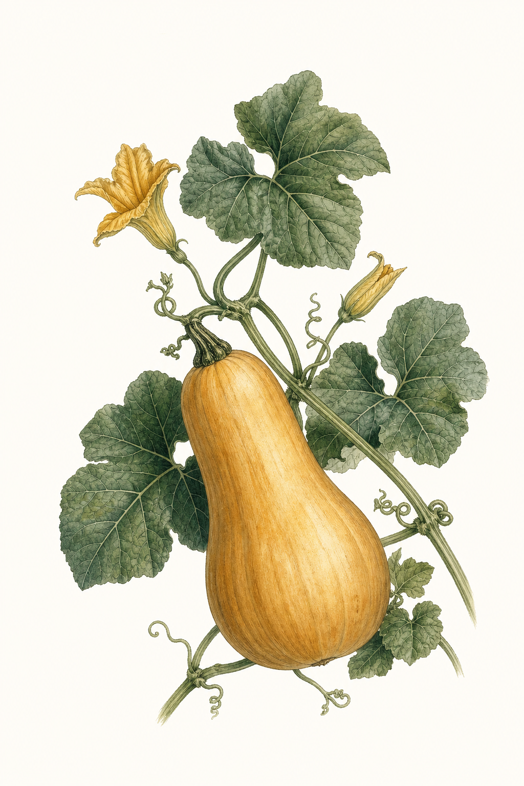 Botanical illustration of Waltham Butternut