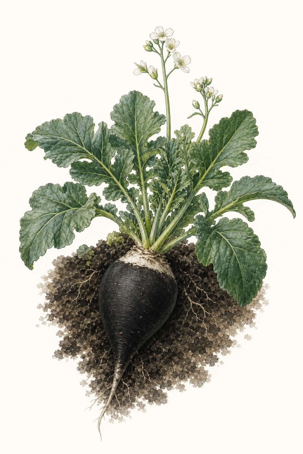 Botanical illustration of Black Radish