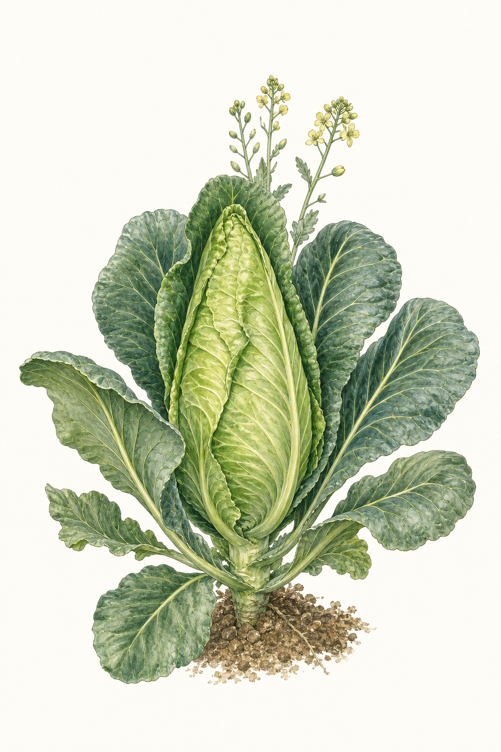 Botanical illustration of Early Jersey Wakefield
