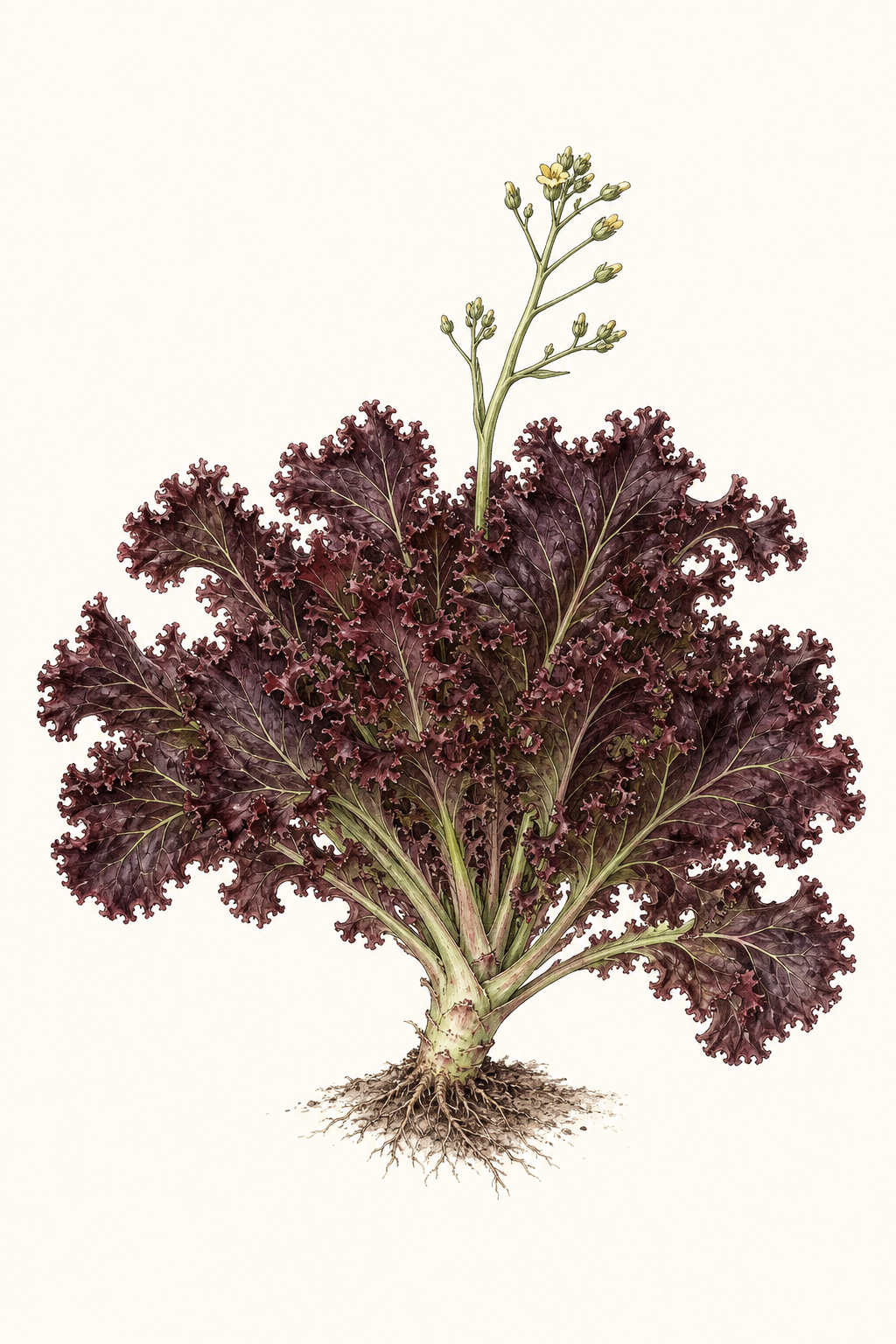 Botanical illustration of Lollo Rosso Darky