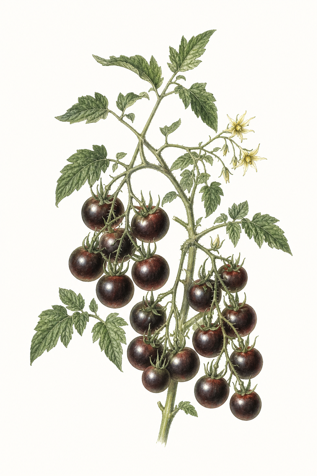 Botanical illustration of Black Cherry