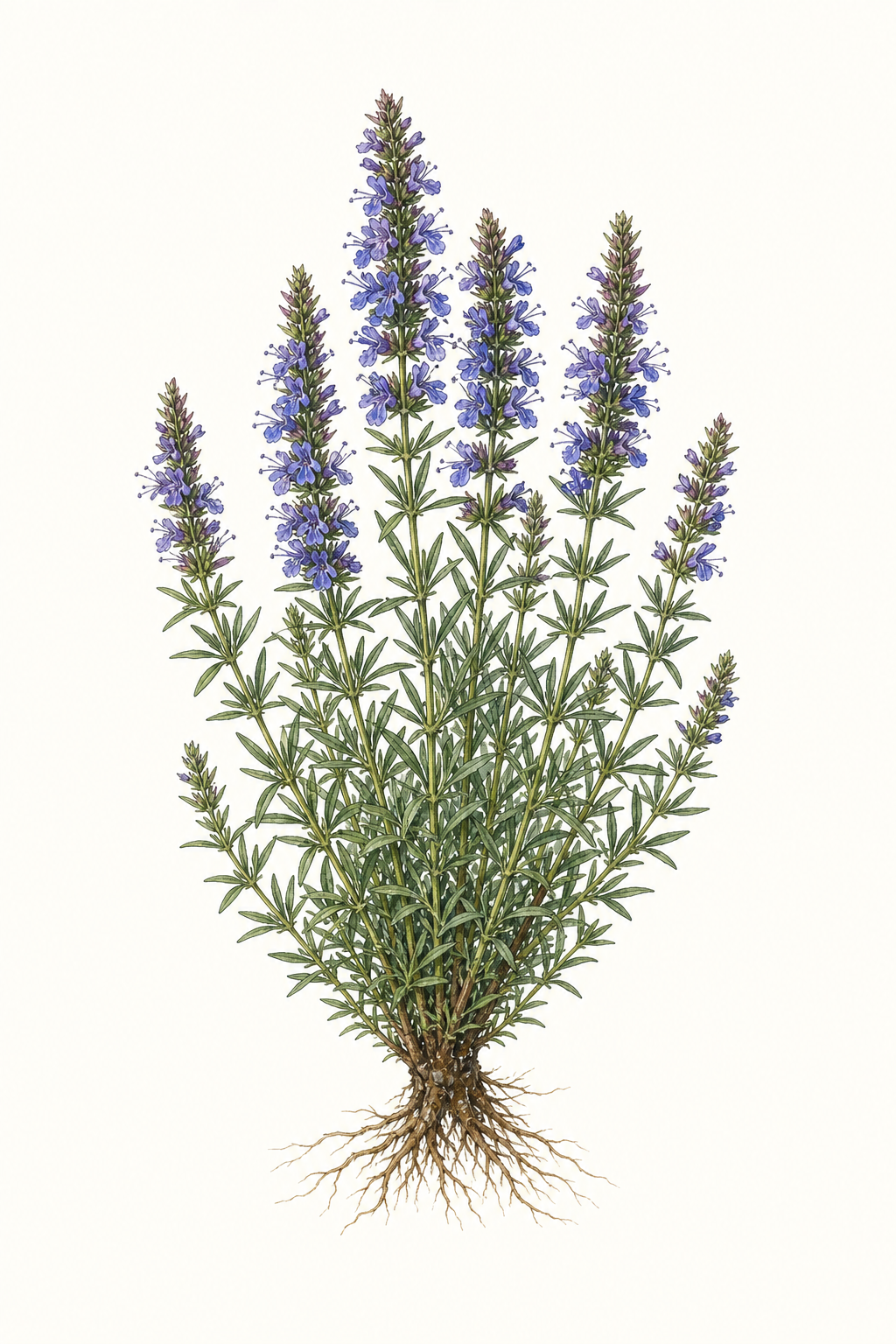 Botanical illustration of Hyssopus Officinalis