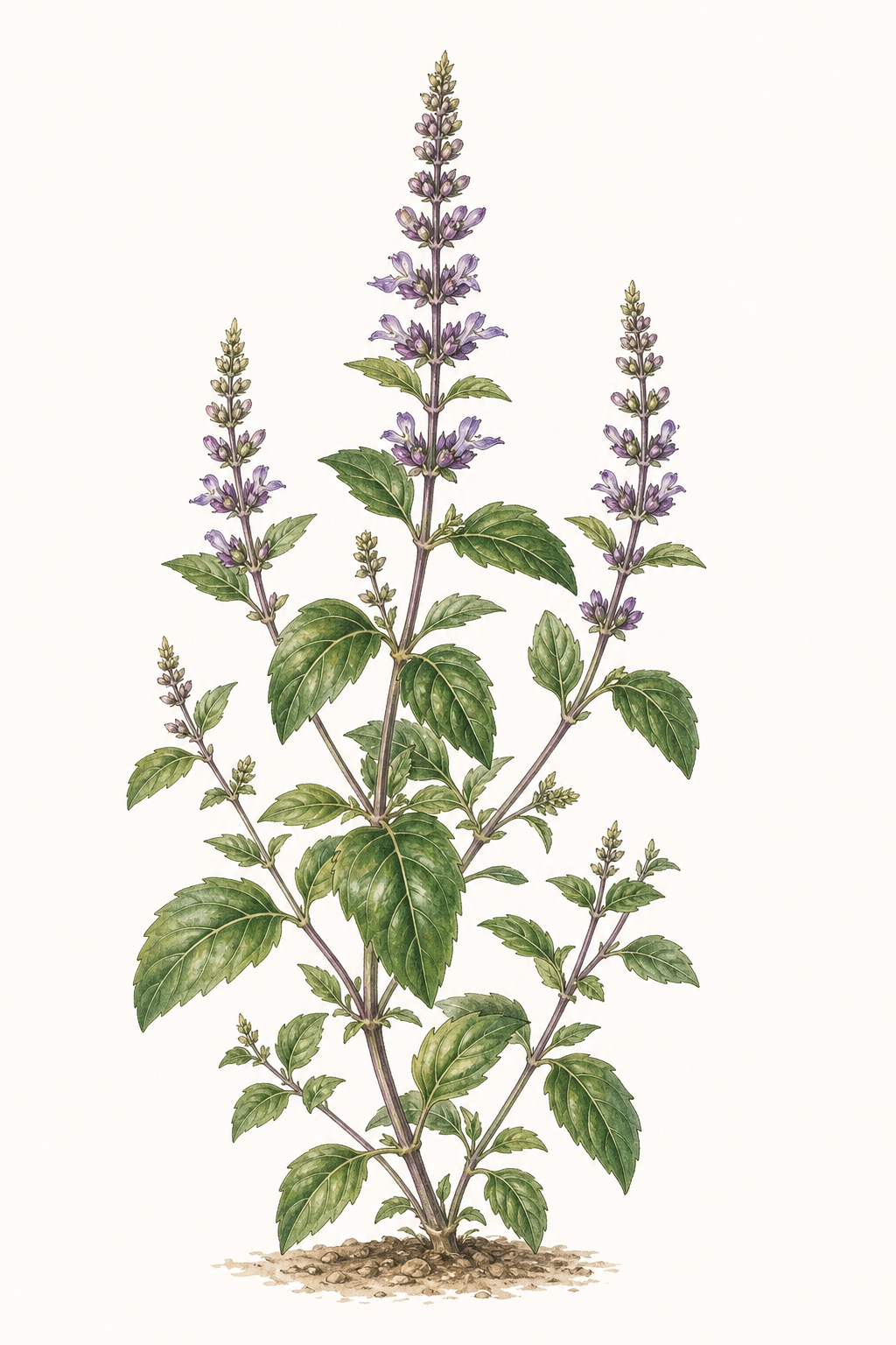 Botanical illustration of Temperate Tulsi