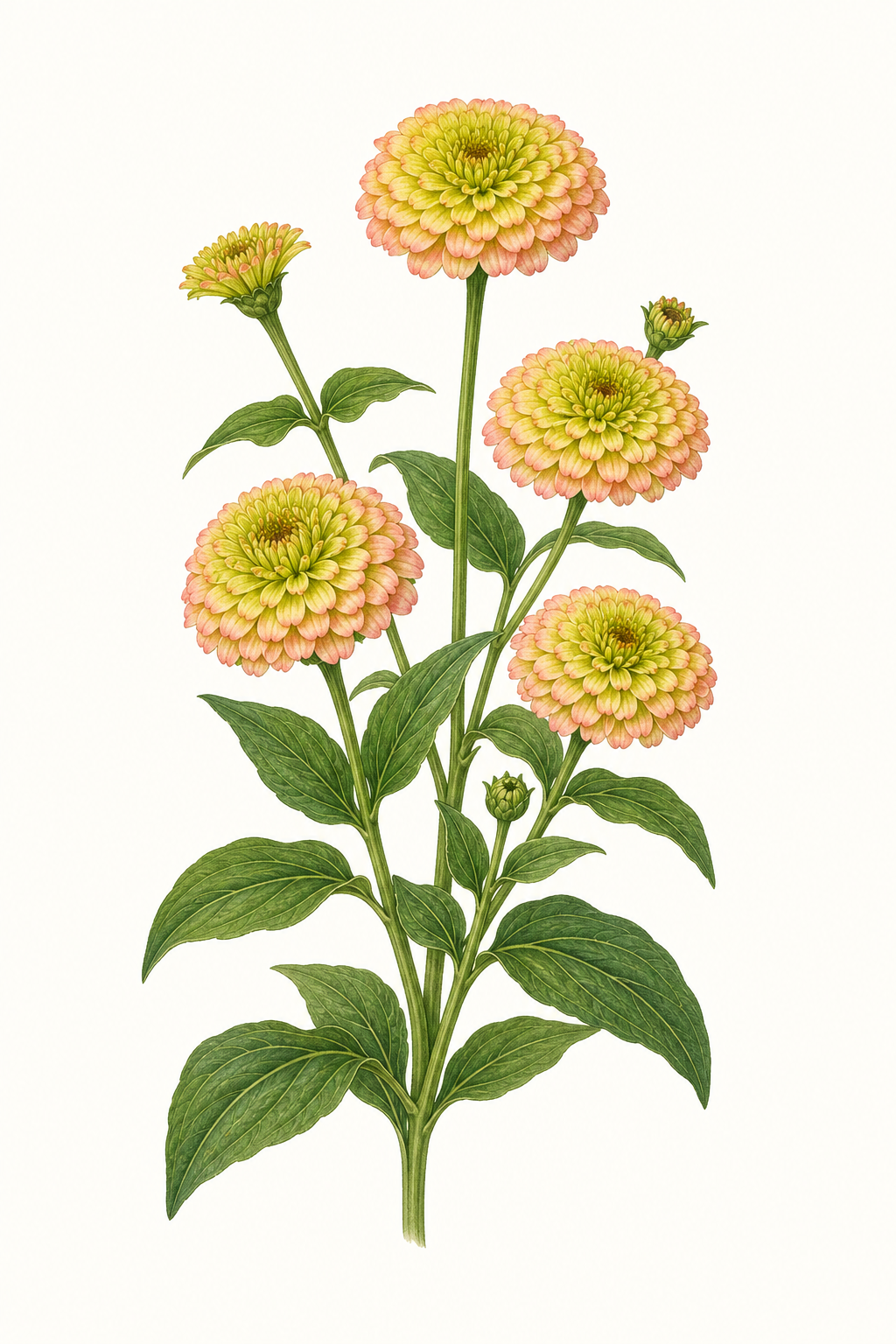Botanical illustration of Queen Lime Blush