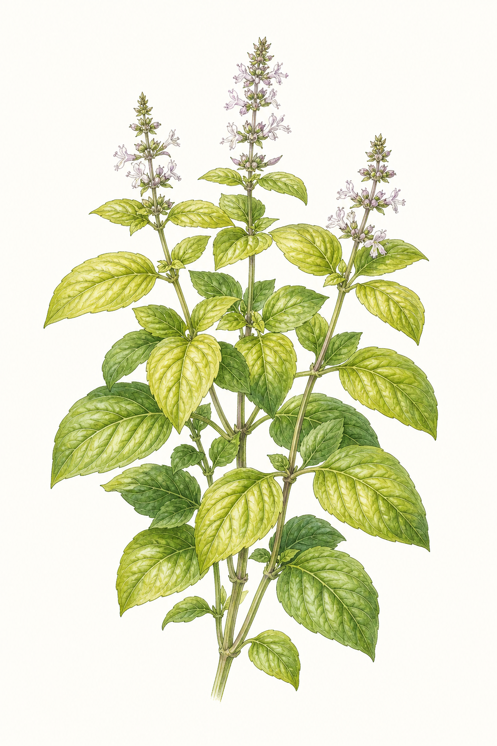 Botanical illustration of Mrs. Burns' Lemon Basil