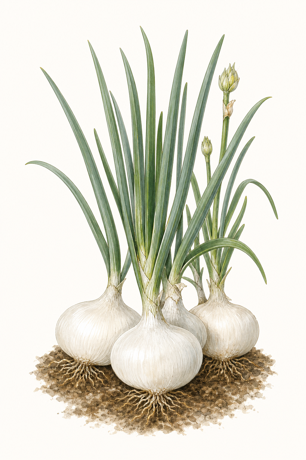 Botanical illustration of White Bermuda (Early Grano)
