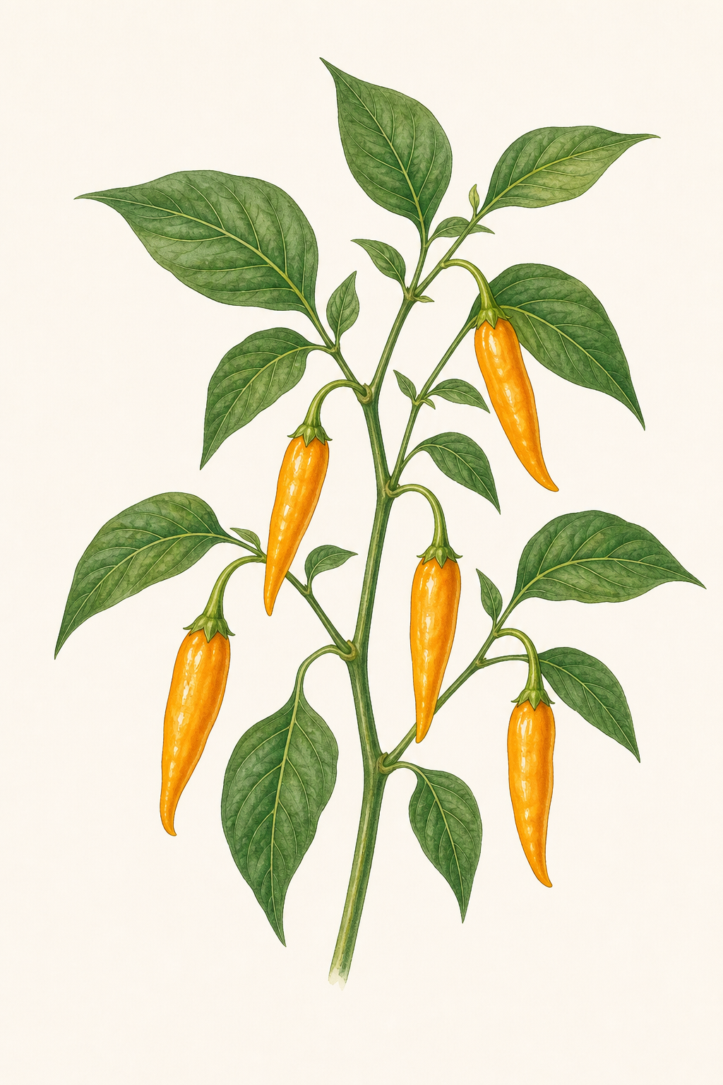 Botanical illustration of Aji Dulce #1