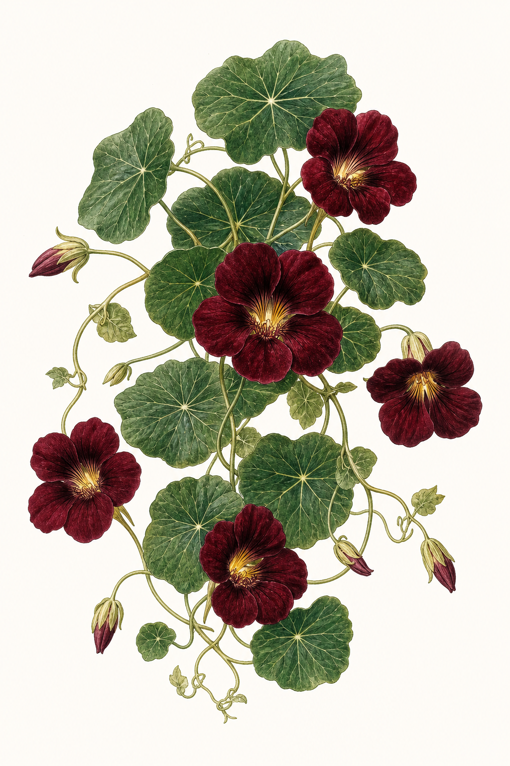 Botanical illustration of Tip Top Mahogany