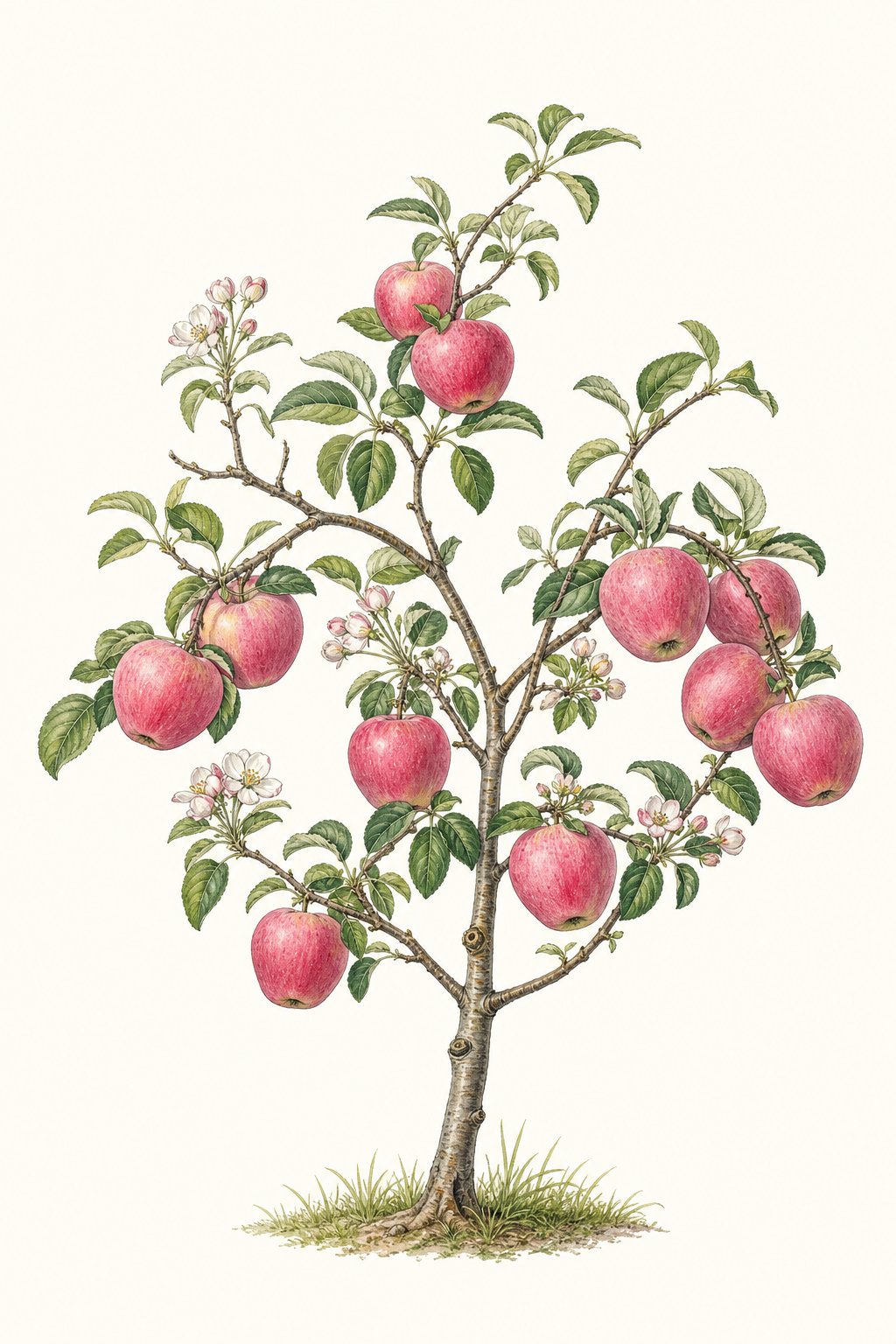 Botanical illustration of Pink Lady