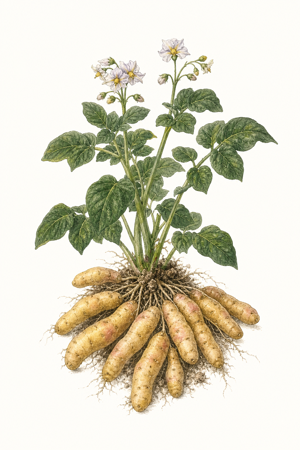 Botanical illustration of French Fingerling