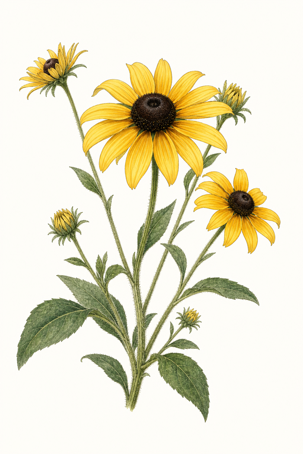 Botanical illustration of Prairie Sun