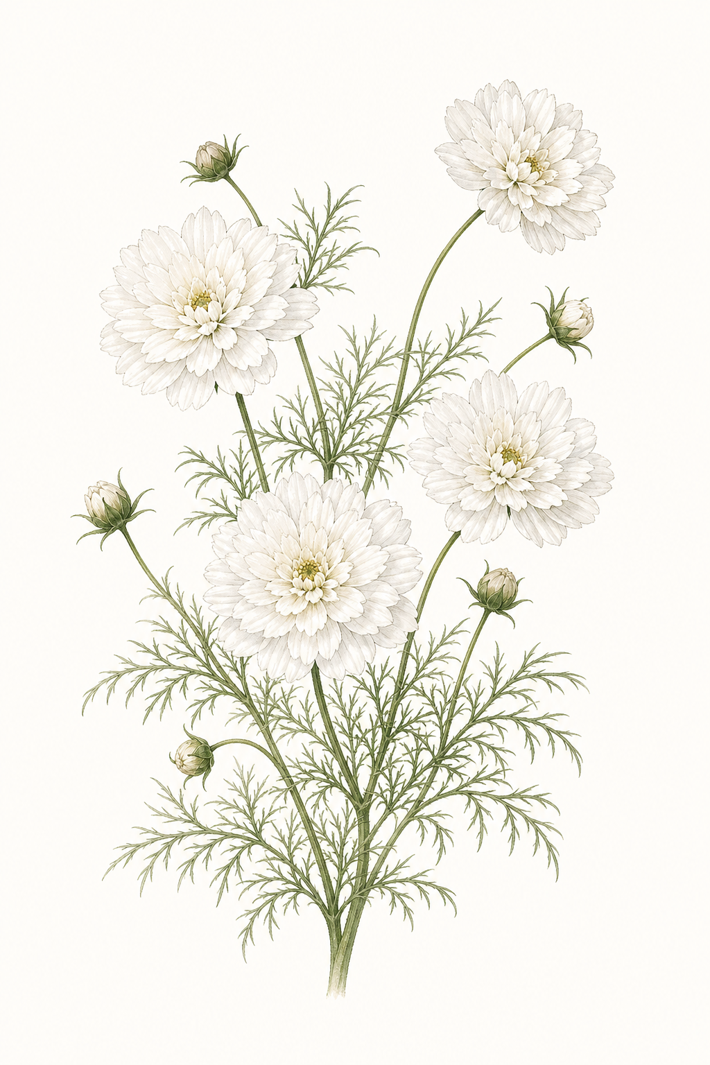 Botanical illustration of Cupcakes White