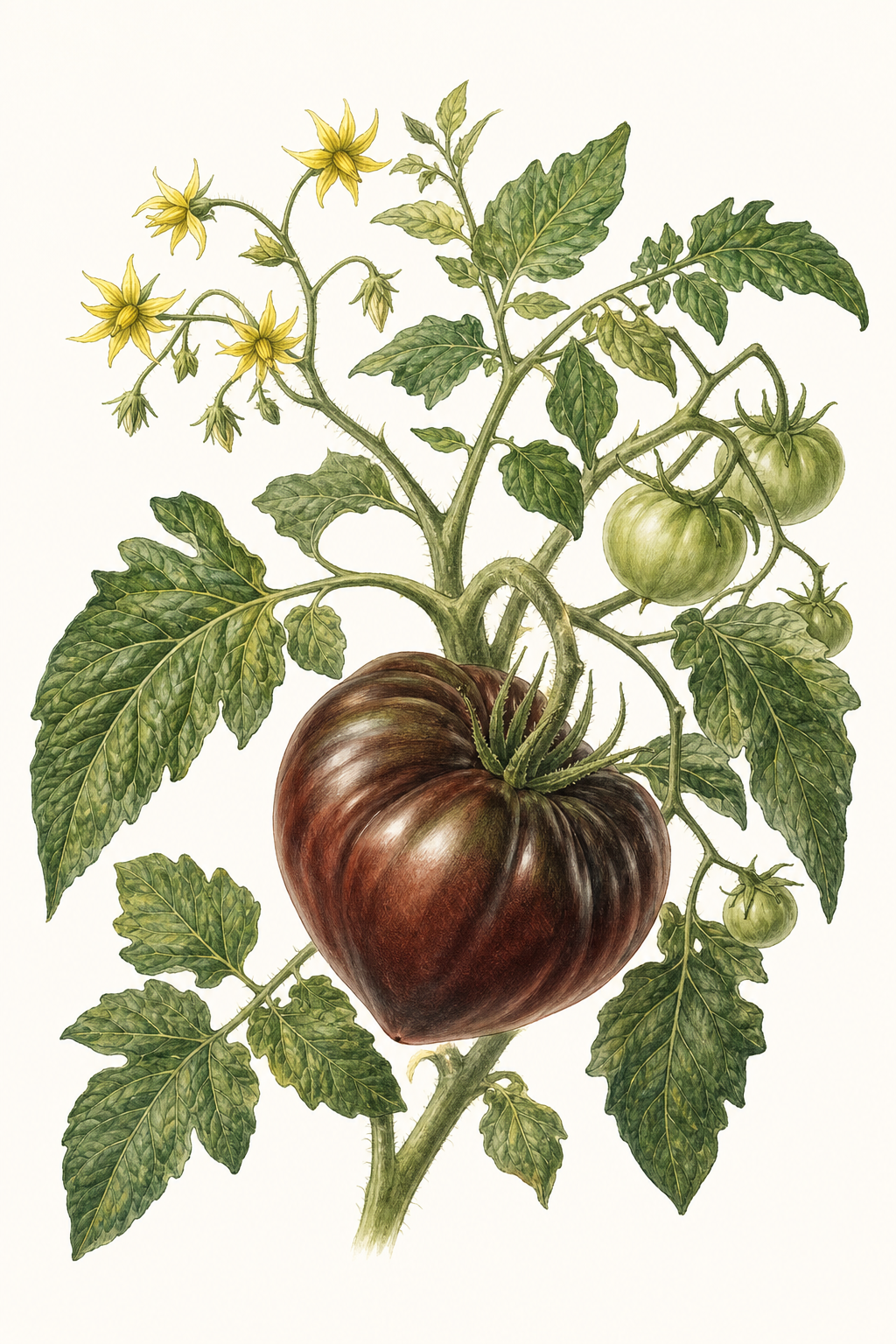 Botanical illustration of Brandywine Black