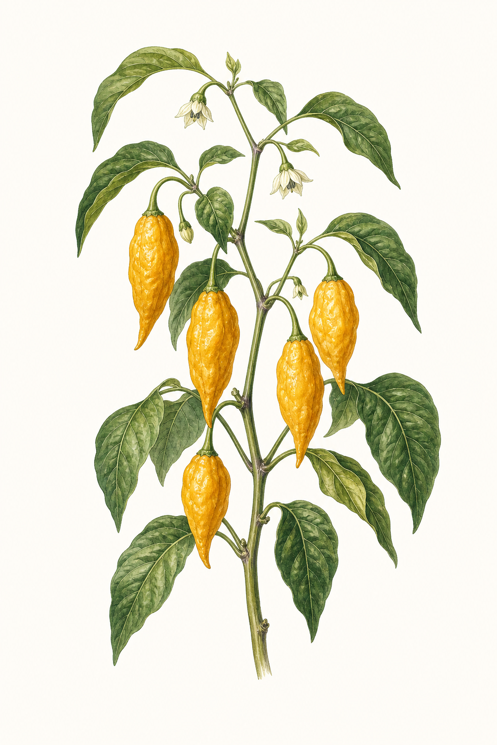 Botanical illustration of Aji Amarillo