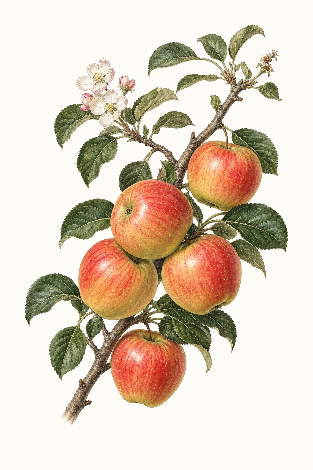 Botanical illustration of Honeycrisp