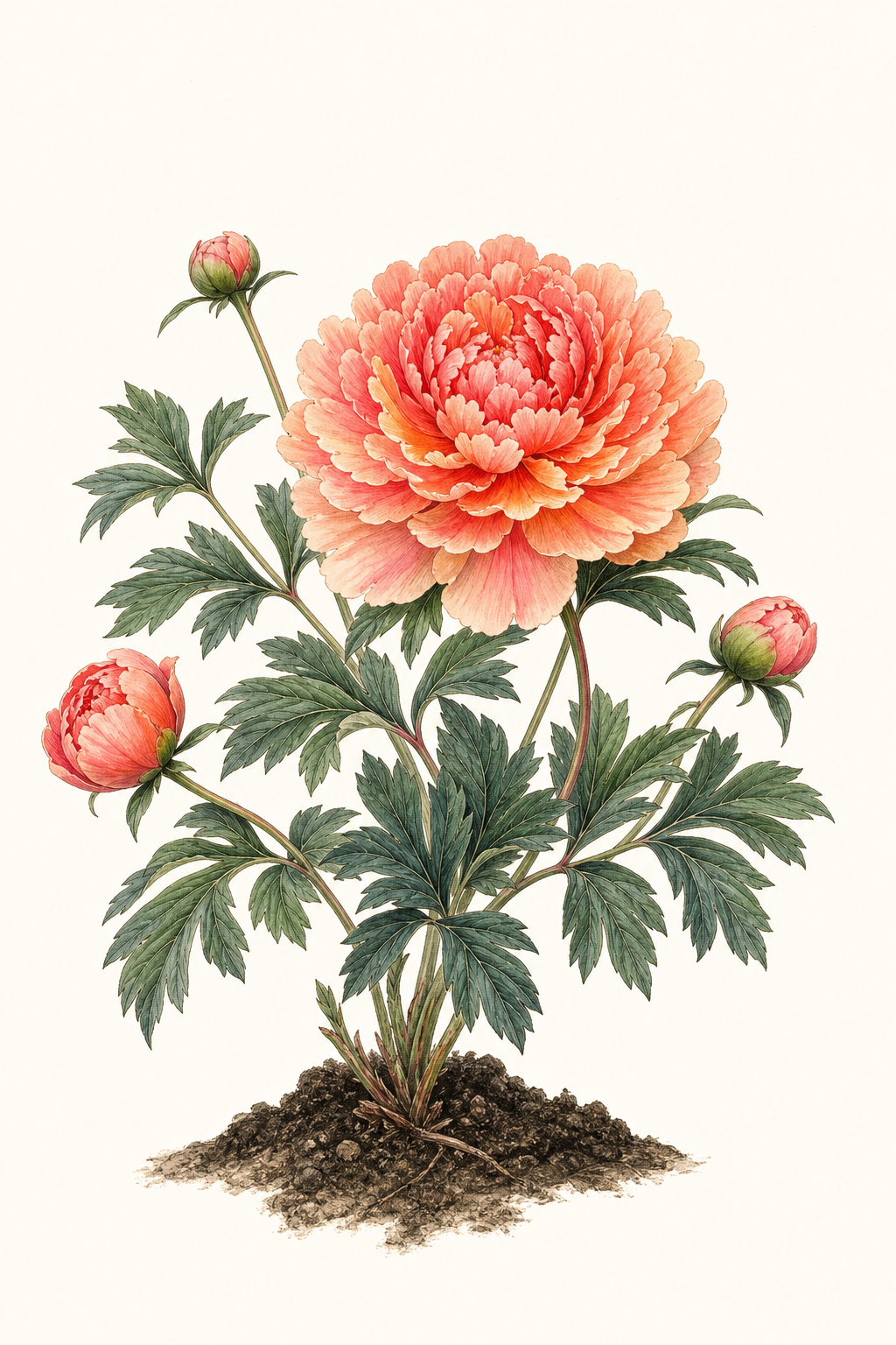 Botanical illustration of Coral Sunset
