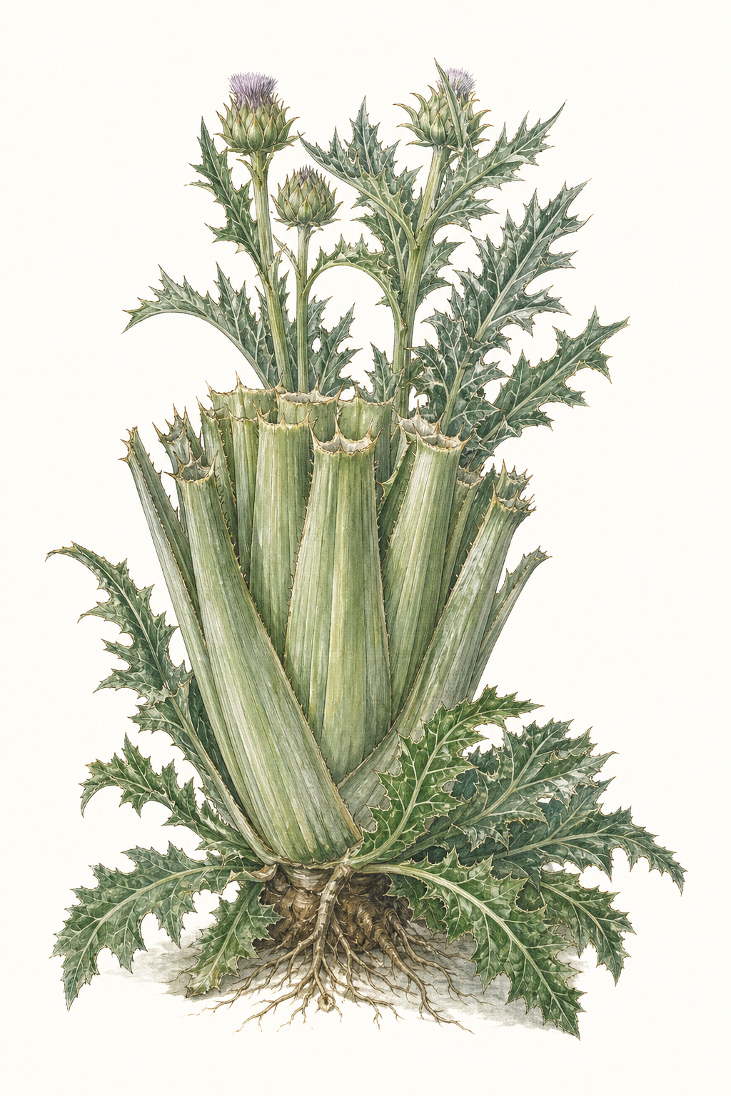 Botanical illustration of Cynara cardunculus 'Giant'