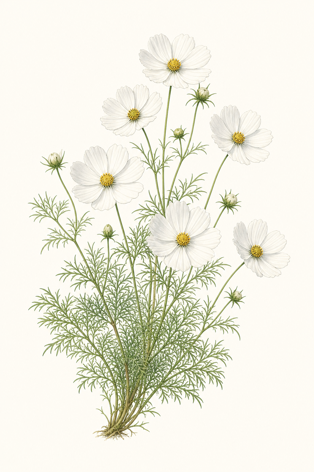 Botanical illustration of Sonata White
