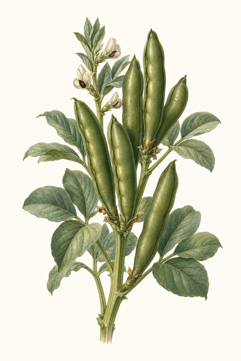 Botanical illustration of Bell Bean