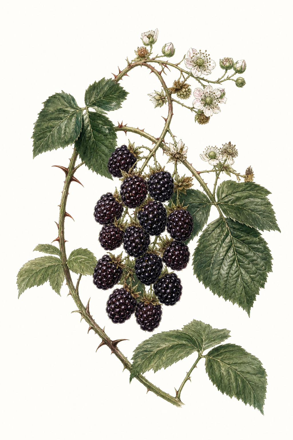 Botanical illustration of Marionberry