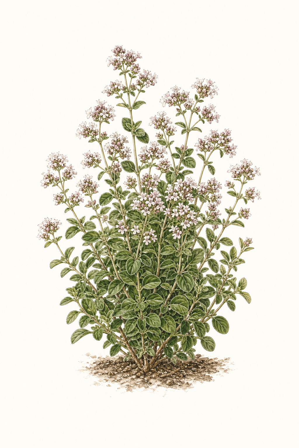 Botanical illustration of Marjoram Sweet Italian