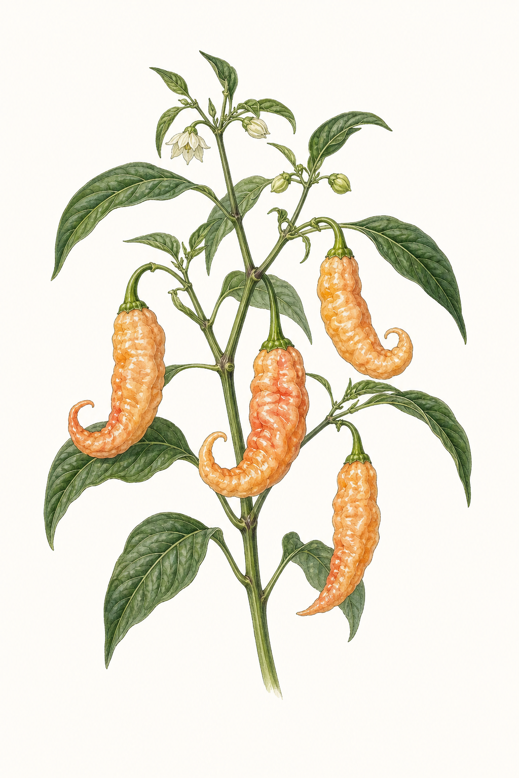 Botanical illustration of Jay's Peach Ghost Scorpion