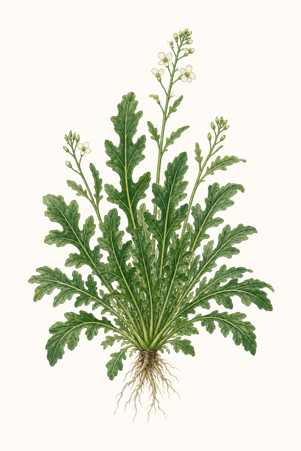 Botanical illustration of Arugula 'Rocket Salad'
