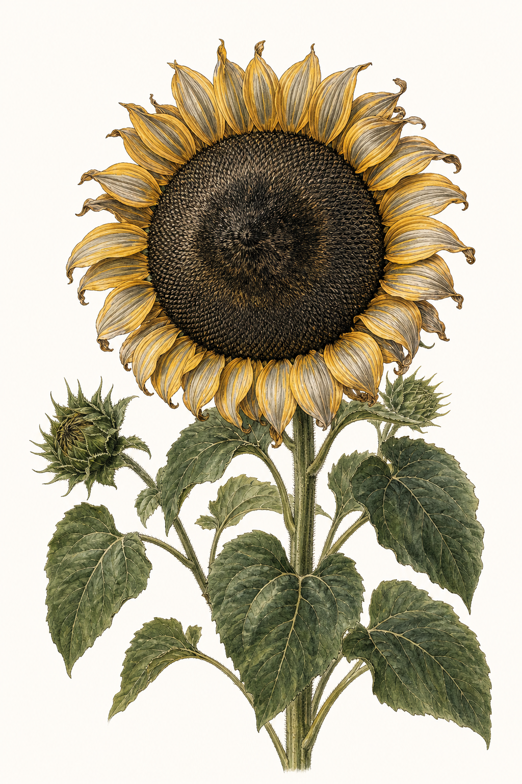 Botanical illustration of Mammoth Grey Stripe