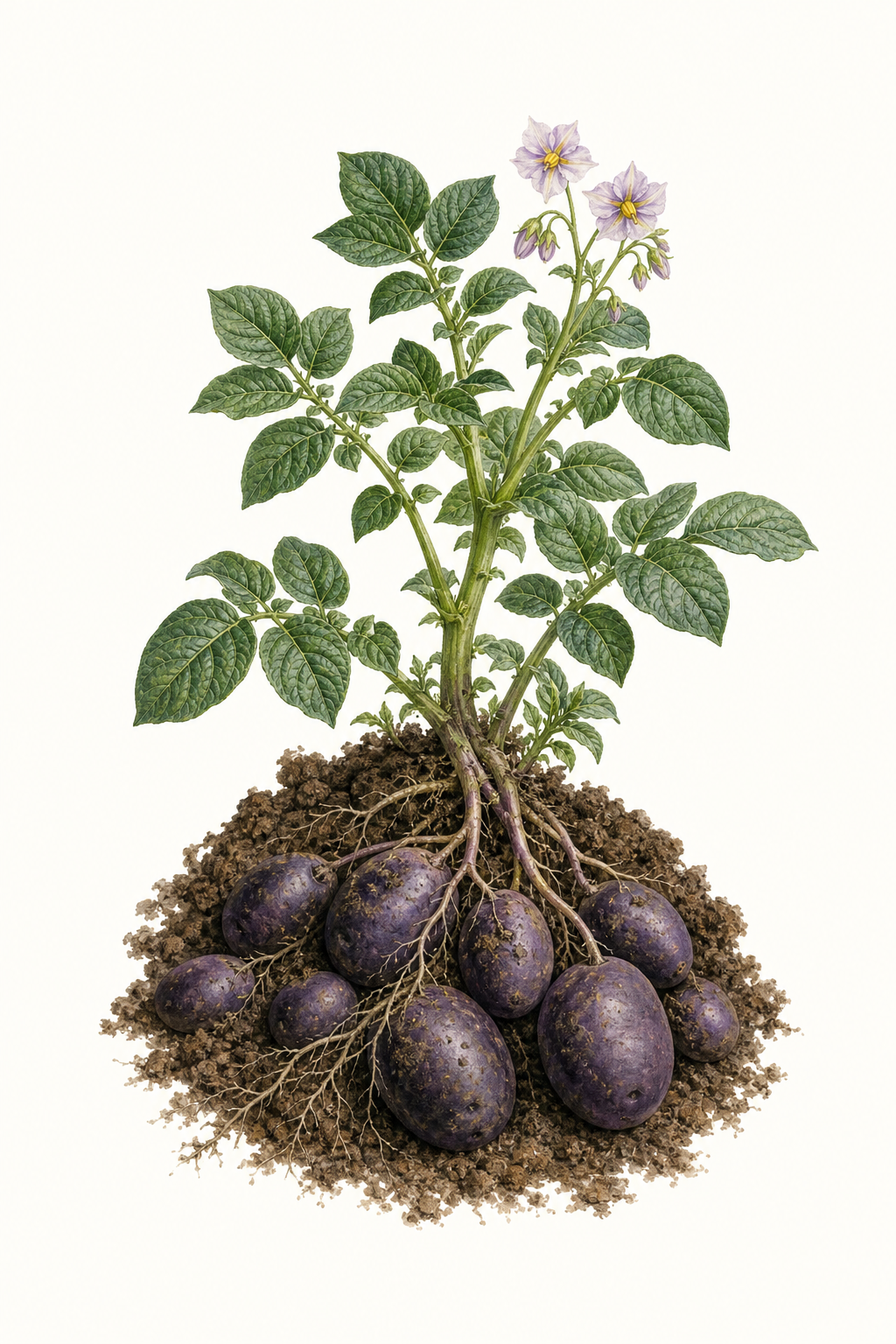 Botanical illustration of Peruvian Purple