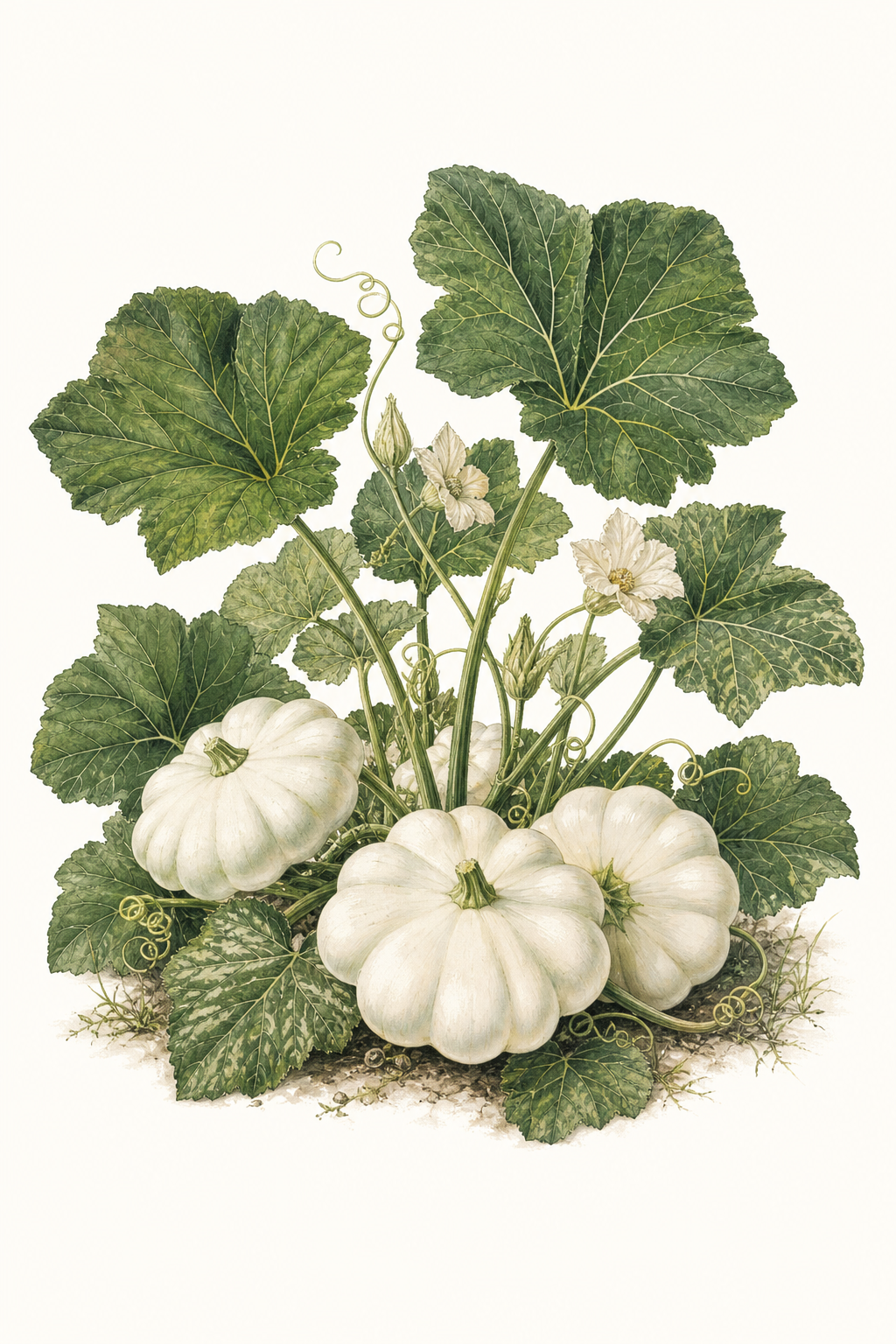 Botanical illustration of Early White Bush Scallop
