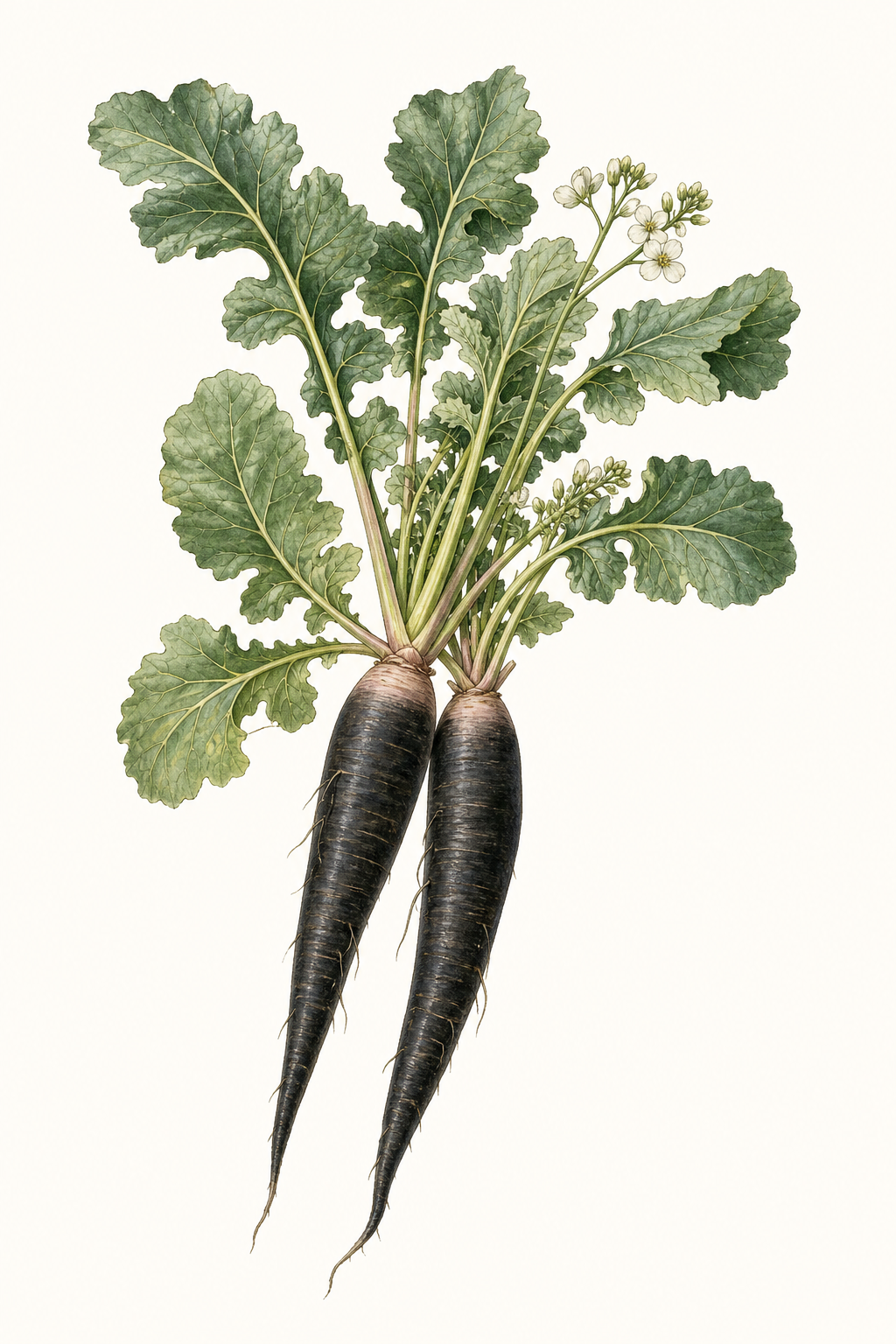 Botanical illustration of Long Black Spanish