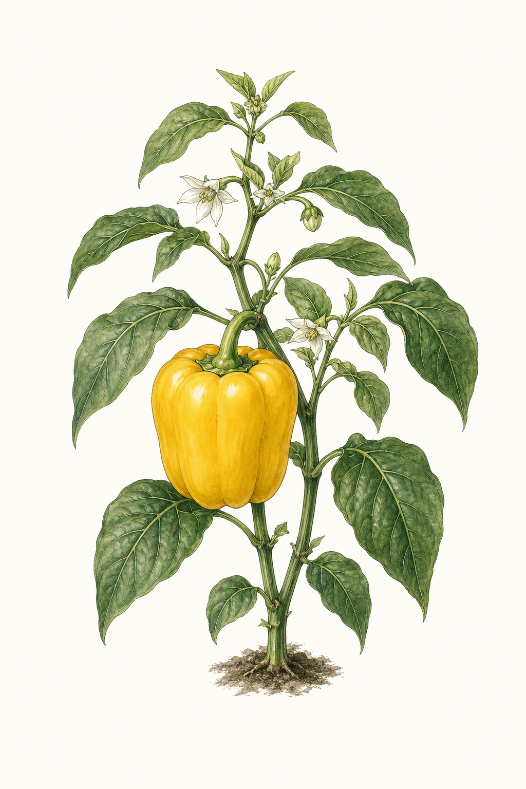 Botanical illustration of Golden California Wonder