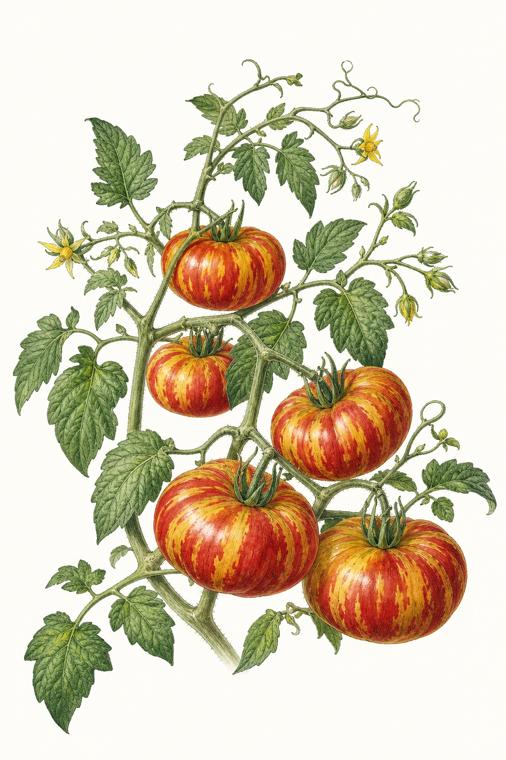 Botanical illustration of Darby Red & Yellow