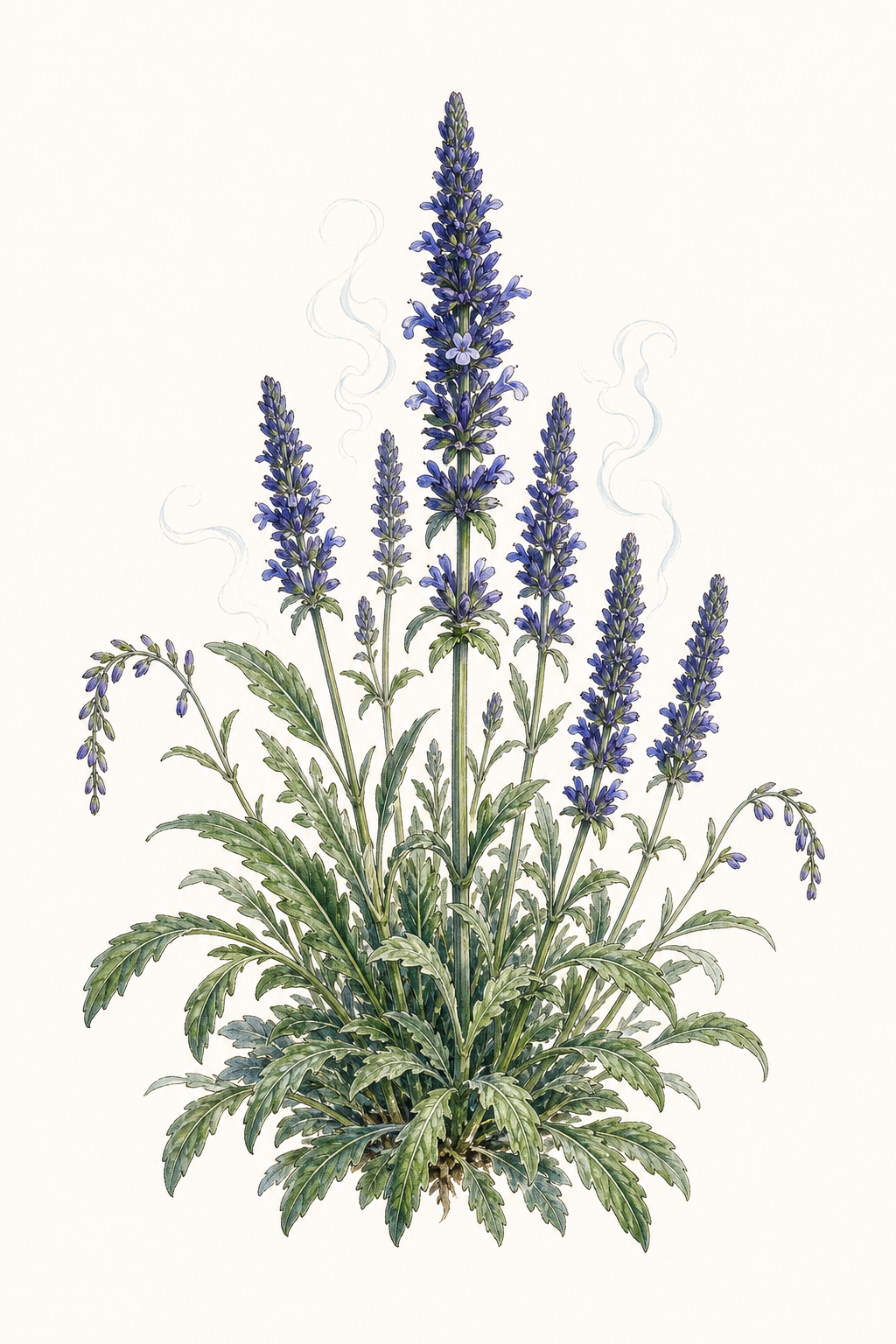 Botanical illustration of Honey Bee Blue