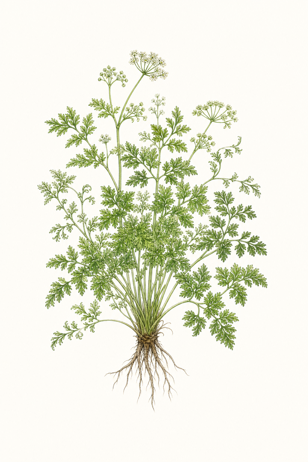 Botanical illustration of French Chervil