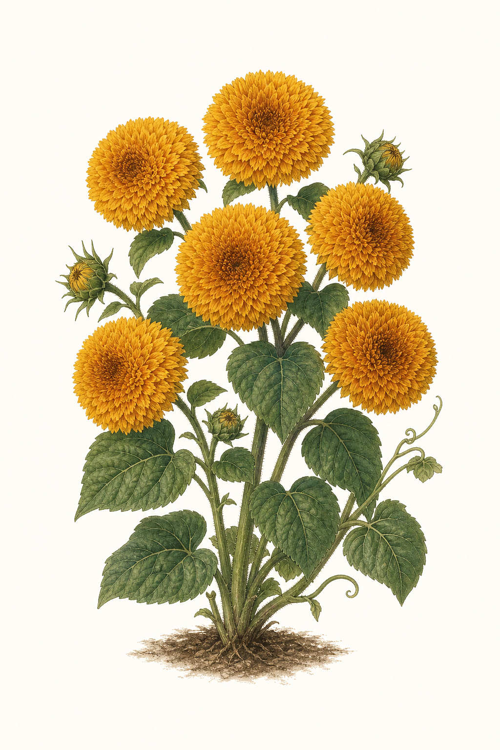 Botanical illustration of Teddy Bear